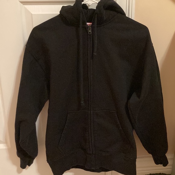 black aritzia extra fleece zip up - Picture 3 of 4